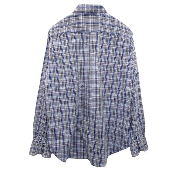 Robert Graham Classic Fit Plaid Button Down Shirt M Blue Red Embroidered Cuffs - Picture 3 of 12